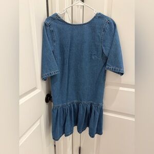 Denim Drop-Waist Dress - Blue